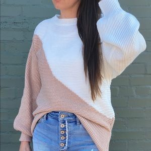 New Pink and White Sweater from Stellaire Boutique